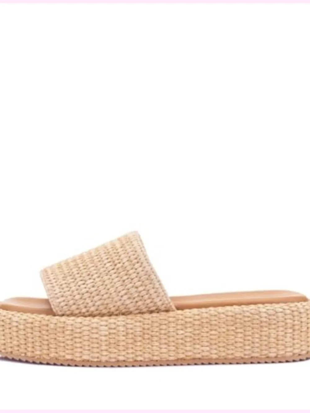 Woven Raffia Espadrille Platform Sandals Slides Flatform Beach Vacation Shoes